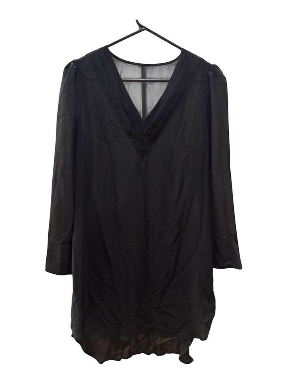 Cupshe Black V-Neck Long Sleeve Shift Dress